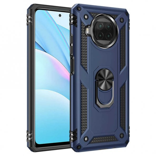 Xiaomi Redmi Note 9 Pro 5G Kılıf Sofya Yüzüklü Standlı Zırhlı Silikon Kılıf - Resim 4