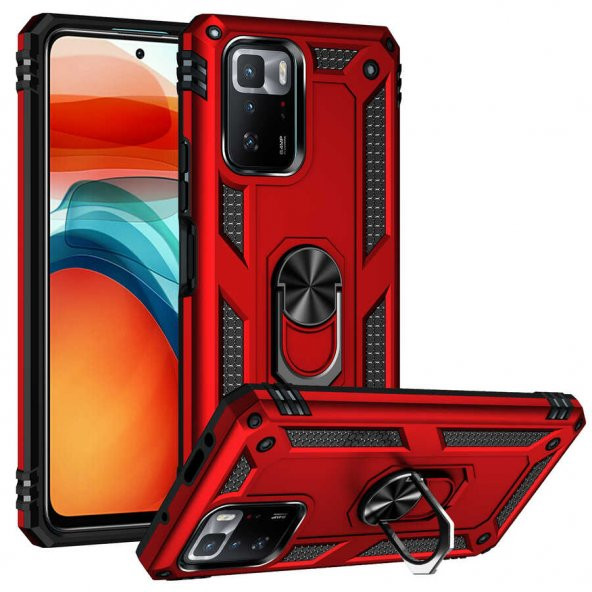 Xiaomi Poco X3 GT Kılıf Sofya Yüzüklü Standlı Zırhlı Silikon Kılıf - 3