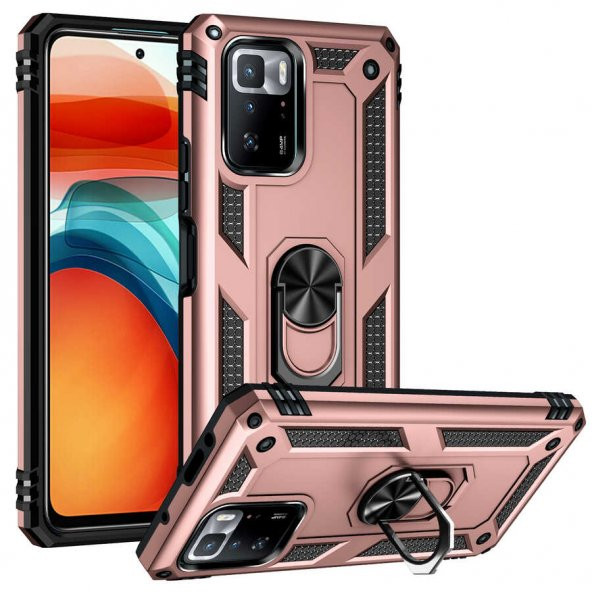 Xiaomi Poco X3 GT Kılıf Sofya Yüzüklü Standlı Zırhlı Silikon Kılıf - 6