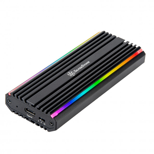 Silverstone USB-C 3.2 Gen2 10Gbps NVMe / SATA M.2 SSD RGB Harici Disk Kutusu (SST-MS13)