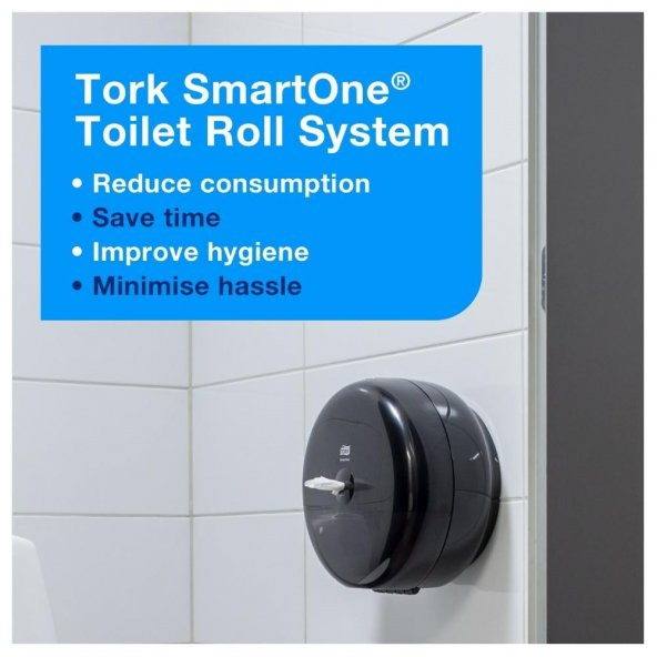 Tork SmartOne Tuvalet Kâğıdı Dispenseri Siyah (680008) - 4