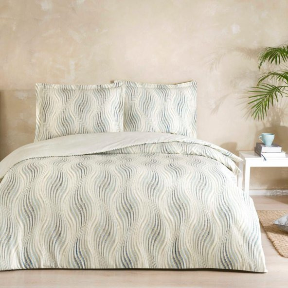 Taç Montana Saten Çift Kişilik Nevresim Takımı Bej ürün görseli