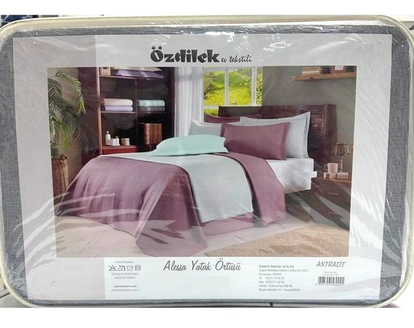 Özdilek Alessa Çift Kişilik Yatak Örtüsü (250x240)-Gri - 2