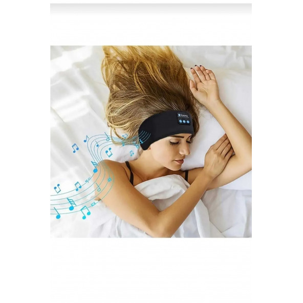 Bluetooth 5.0 Kablosuz Kulaklıklı Uyku ve Spor İçin Uygun Kafa Bandı Bandana - 3