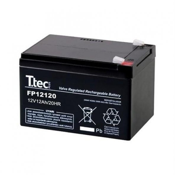Ttec 12 Volt 12 Amper Base Bakımsız Kuru Akü