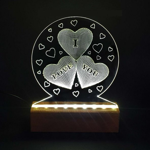 Veraart 3d Kalpli Led Işıklı Pleksi Kişiye Özel Gece Lambası