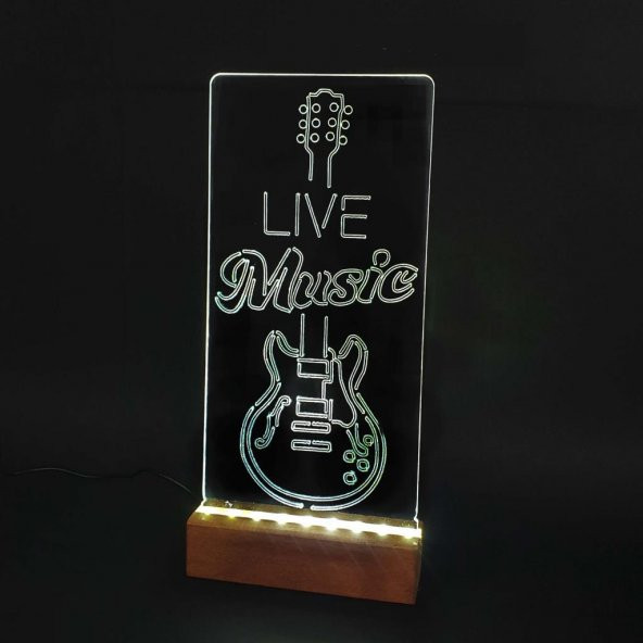 Veraart Live Music Led Işıklı Pleksi Kişiye Özel Gece Lambası - 3