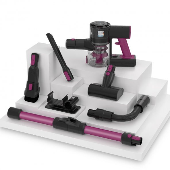 Blaupunkt A16 Şarjlı Vacumaster Kablosuz Dikey Süpürge 160W Fuşya - 2