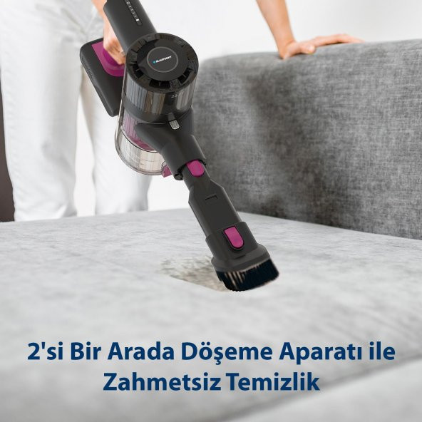 Blaupunkt A16 Şarjlı Vacumaster Kablosuz Dikey Süpürge 160W Fuşya - 7