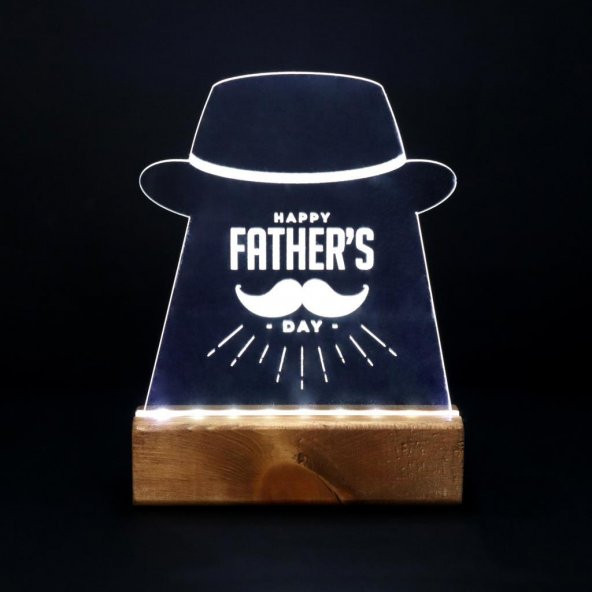 Veraart Happy Fathers Day Led Işıklı Pleksi Kişiye Özel Gece Lambası Babalar Günü Hediyesi