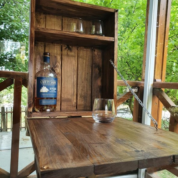 Veraart El Yapımı Two Shots Ahşap İçki Viski Dolabı - 2