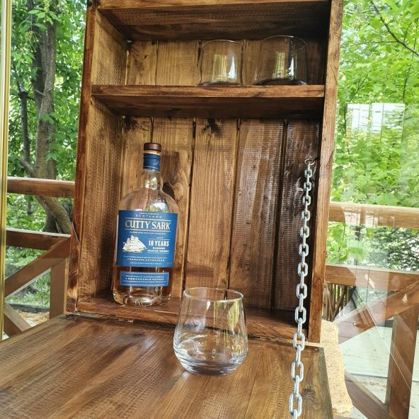 Veraart El Yapımı Two Shots Ahşap İçki Viski Dolabı - 6