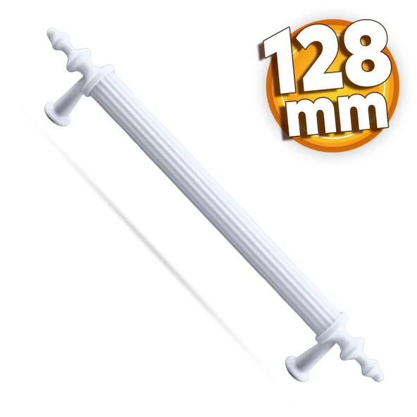 Erciyes Mobilya Mutfak Dolabı Çekmece Dolap Kapak Kulpu Kulpları Kulbu Beyaz 128 Mm Metal Kulp