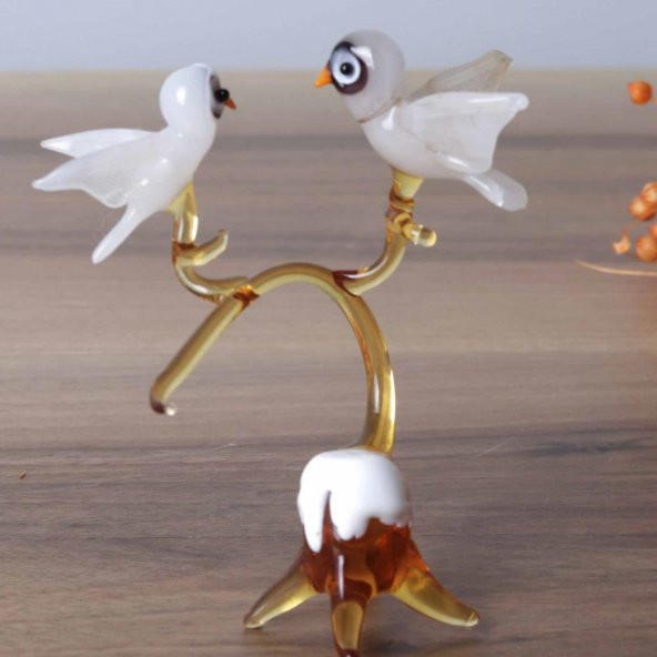 Veraart El Yapımı Murano Cam Dalda Duran Baykuş Figürlü Biblo - 6