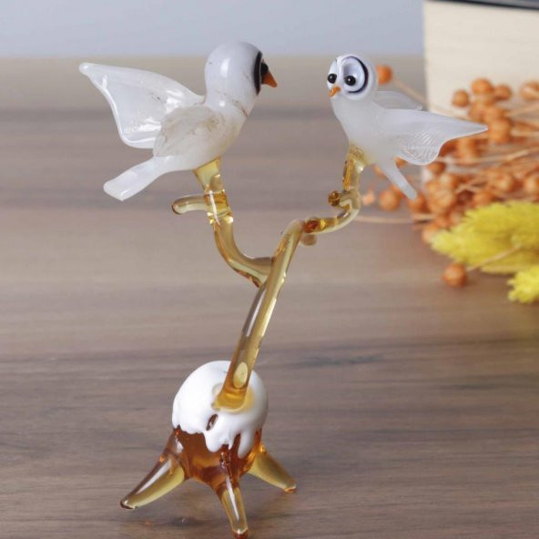 Veraart El Yapımı Murano Cam Dalda Duran Baykuş Figürlü Biblo - 9