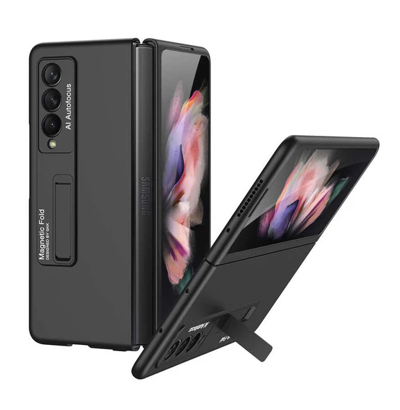 Samsung Galaxy Z Fold 3 Kılıf Zore Z-Stand Kılıf  Siyah