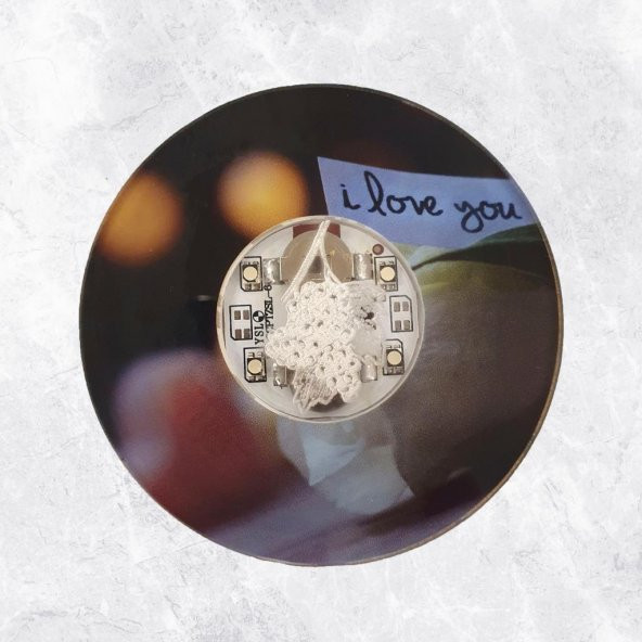 Veraart Işıklı I Love You Figürlü Şarap Bardak Altlığı - 2