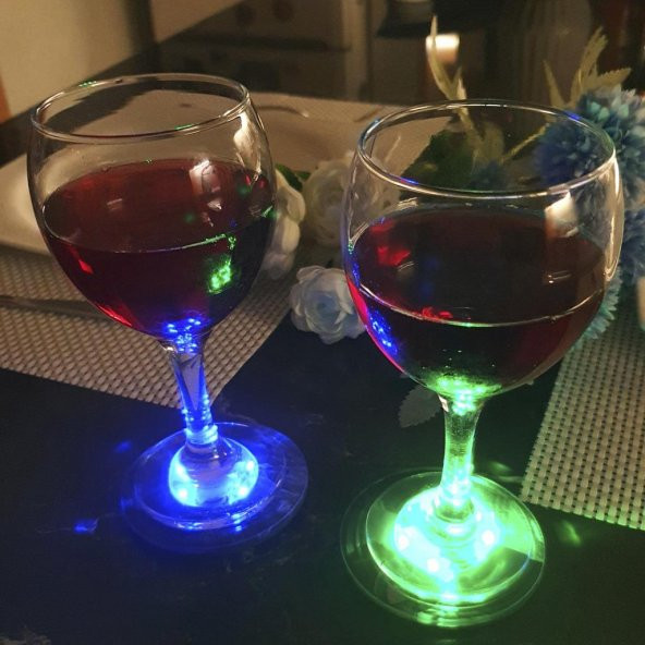Veraart Işıklı Beyaz Gül Figürlü Şarap Bardak Altlığı 2 li - 3