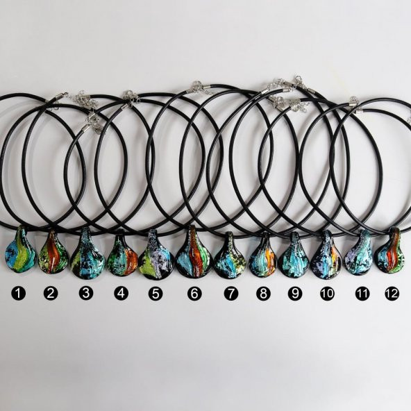 Veraart El Yapımı Murano Cam Kolye Terra 1 - 5