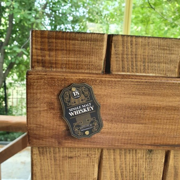 Veraart El Yapımı Whisky Rodeo Ahşap İçki Viski Dolabı - 8