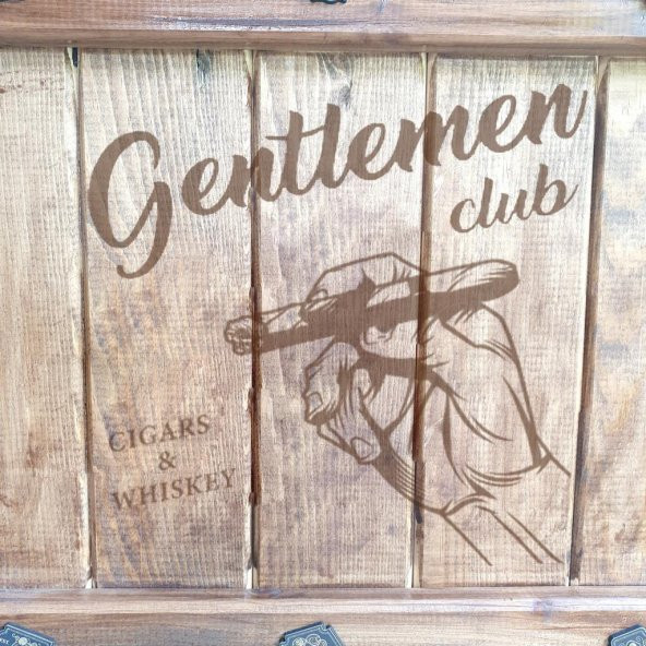 Veraart El Yapımı Gentlemen Club Ahşap İçki Viski Dolabı - 4