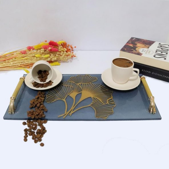 Veraart Epoksili Ginkgo Yaprağı Sunum Tepsisi - 9
