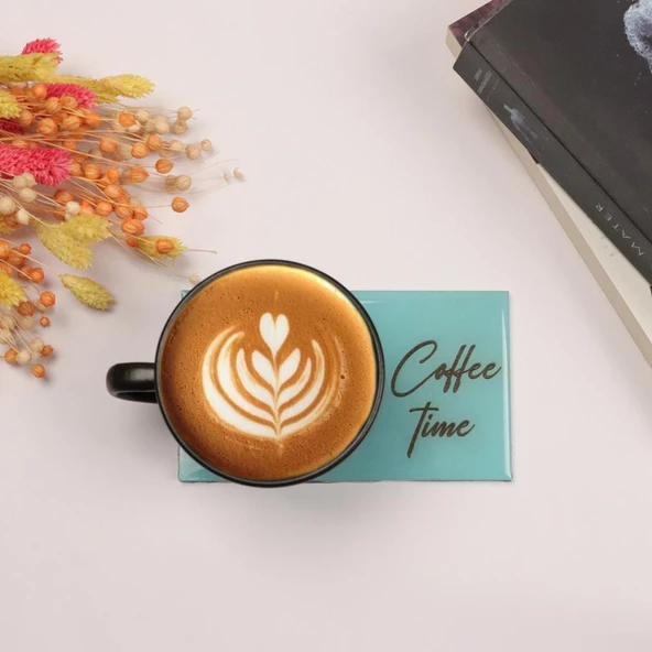 Veraart Epoksili Coffee Time Görselli Bardak Altlığı 2 li - 12