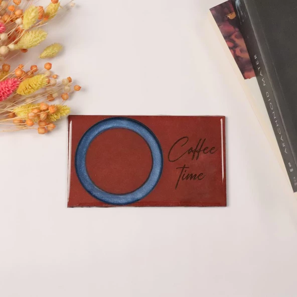 Veraart Epoksili Coffee Time Görselli Bardak Altlığı 2 li - 3