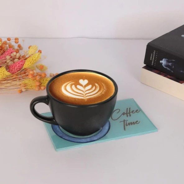 Veraart Epoksili Coffee Time Görselli Bardak Altlığı 2 li - 11