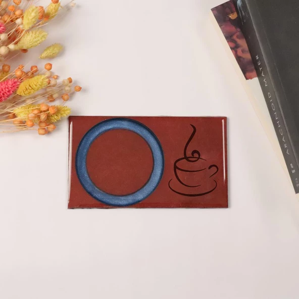 Veraart Epoksili Kahve  Fincanı  Görselli Bardak Altlığı  6 lı - 3