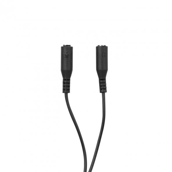 Hytech HY-X77 Siyah Audio + Mic to 3,5mm 0.15m Kulaklık Çevirici - 3