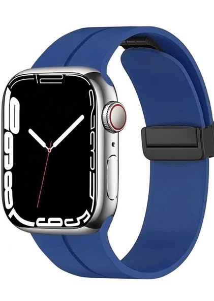 Apple Watch 44mm Manyetik Klipsli Silikon Lüx Kordon - 3