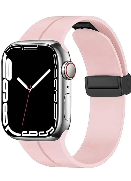 Apple Watch 44mm Manyetik Klipsli Silikon Lüx Kordon - 6