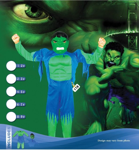 Çocuk Kaslı Hulk Kostümü  Çocuk Kaslı Hulk Kıyafeti