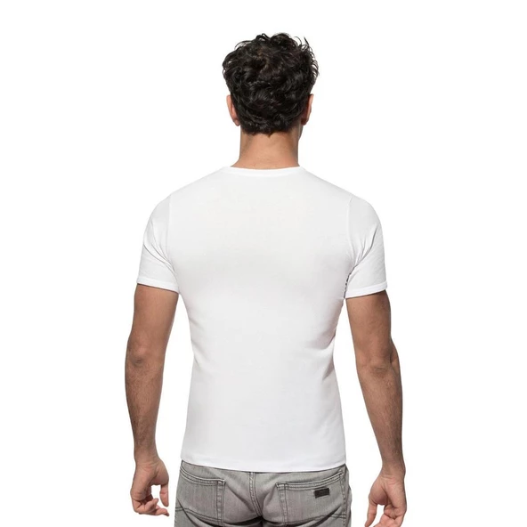 Özkan Erkek Kısa Kol Kapalı Yaka Penye Likralı Fanila Atlet 0265 - 3