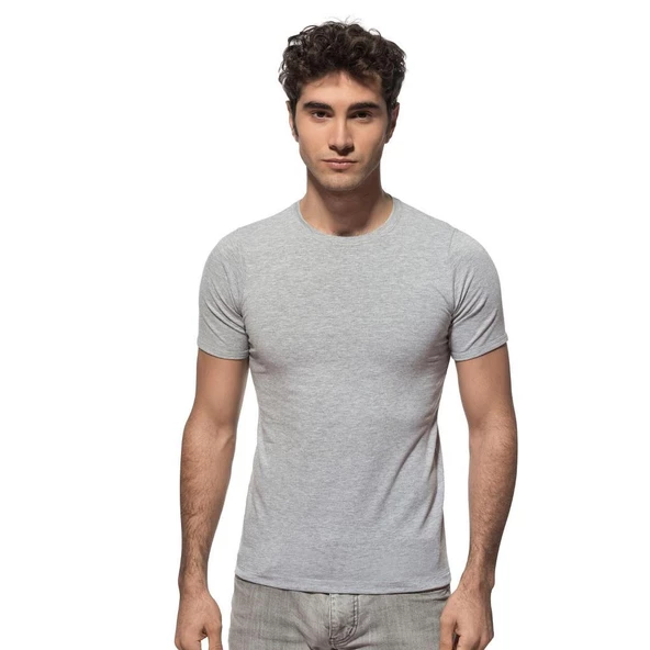 Özkan Erkek Kısa Kol Kapalı Yaka Penye Likralı Fanila Atlet 0265 - 4