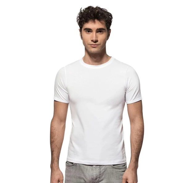 Özkan Erkek Kısa Kol Kapalı Yaka Penye Likralı Fanila Atlet 0265 - 2