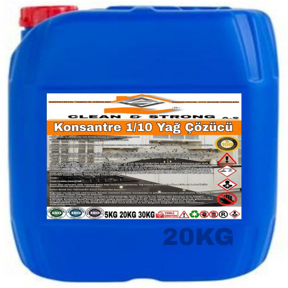 YAĞ ÇÖZÜCÜ KONSANTRE 1/10 20KG