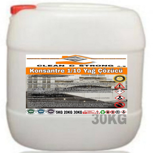 YAĞ ÇÖZÜCÜ KONSANTRE 1/10 30KG