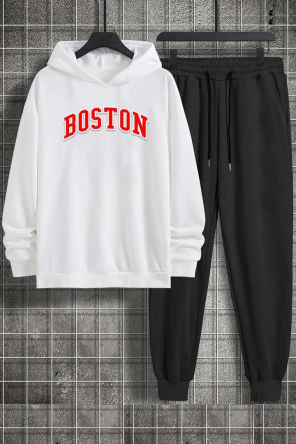 Unisex Boston Baskılı Eşofman Takımı