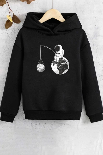 Çocuk Uzay Temalı Baskılı Sweatshirt