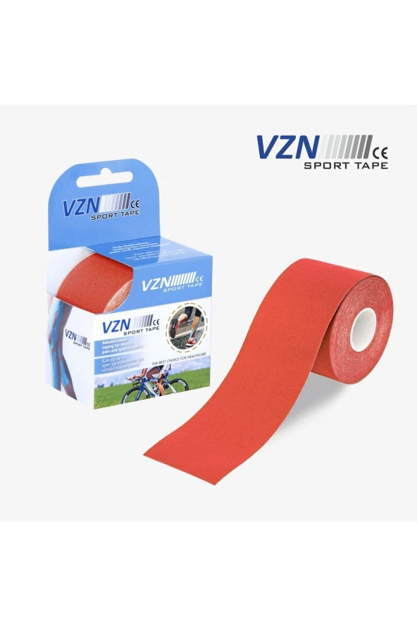 Tape Kırmızı Renk Sport Tape Ağrı Bandı 5 Metre X 5 Cm
