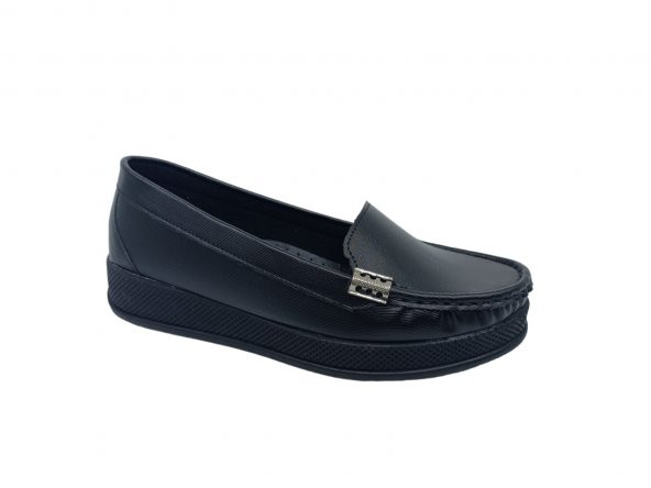 Zerhan C129 Kadın Siyah Dolgu Topuk Ayakkabı
