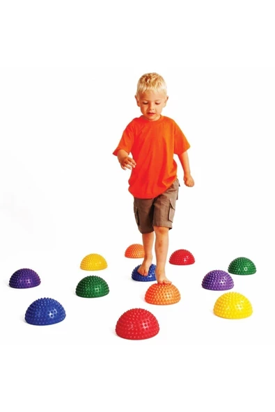 Duyu Denge Nehir Taşları dikenli Duyusal Denge Yarım Top 6 Lı Set - 2