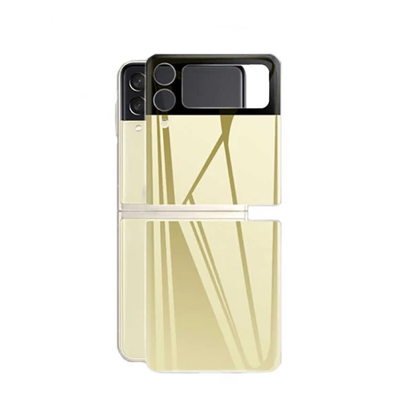 Samsung Galaxy Z Flip 3 Zore 3D Standart 2 in 1 Arka Koruyucu Lyon Tech  Gold