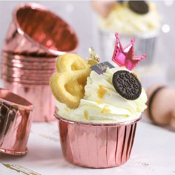 Dolphin Rose  Muffin Kek Kapsülü Cupcake Kalıbı 25'li-(TM-0563) - V
