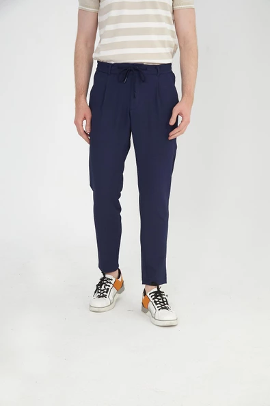 Erkek Regular Fit Fermuarlı ve Bağcıklı Rahat Jogger Pantolon - 8