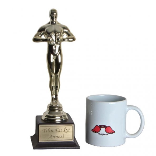 Anneler Günü Hediyesi Yılın Annesi Oscar Melek Annem Kupa - 2