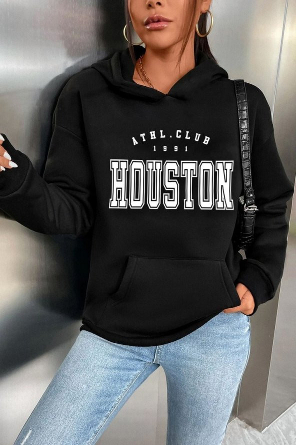 Unisex Houston Baskılı Sweatshirt