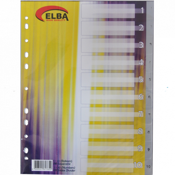 Bafix Seperatör 1-10 Rakamlı Plastik A4 1 Paket (30 Adet)